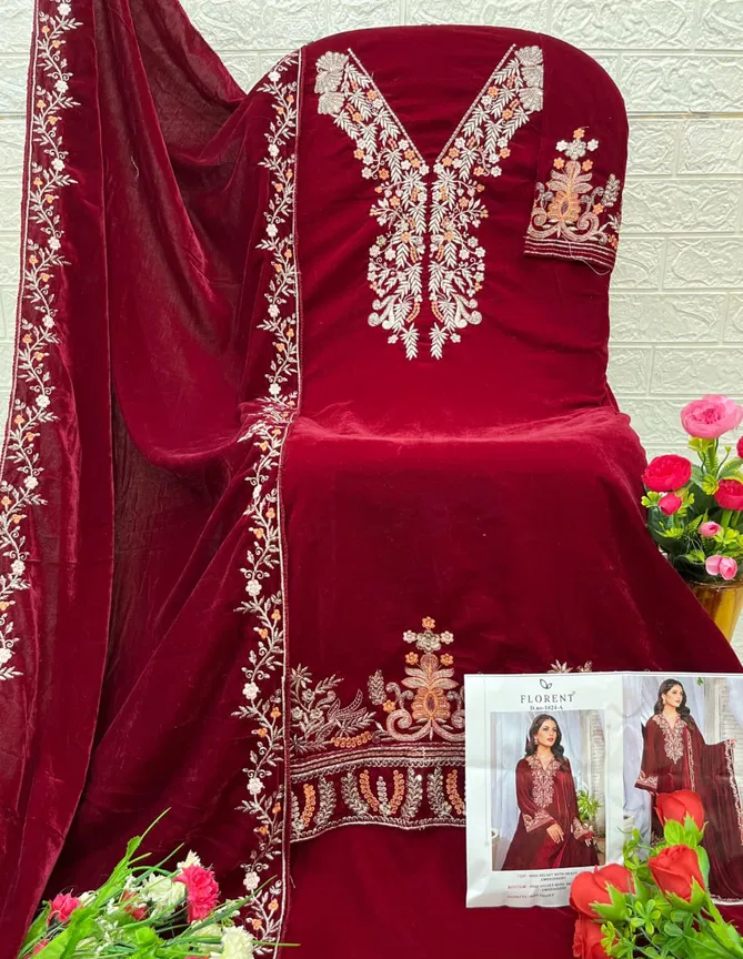 Florent 1024 A To D Winter Wear Velvet Pakistani Suits Orders In India